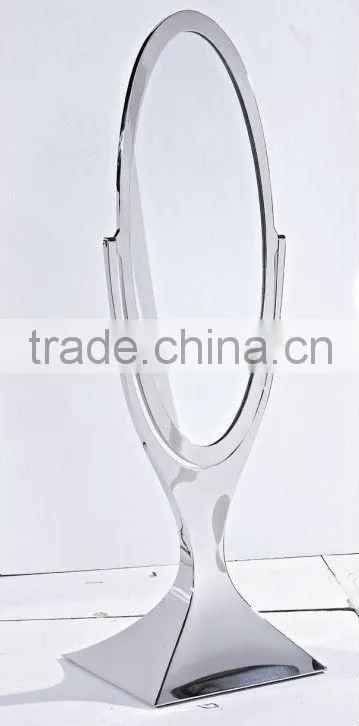 All stainless steel long oval mirror stand for bedroom