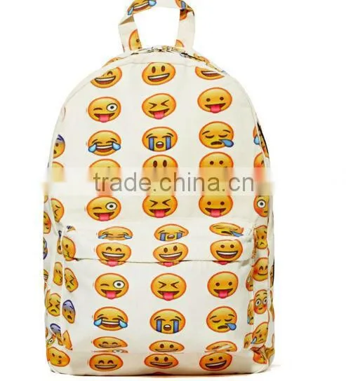 plush emoji backpack/kids plush eomji backpacks/cheap promotional emoji backpack
