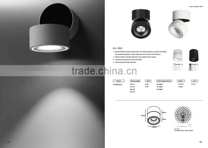 Squere Aluminum high power base GU10 ceiling lamp CE&ROHS