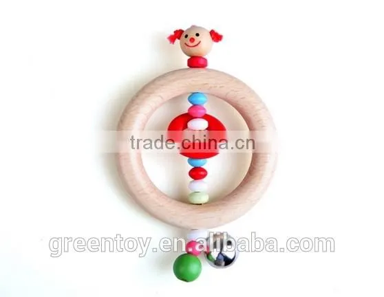wooden ring bell kids gift baby toy