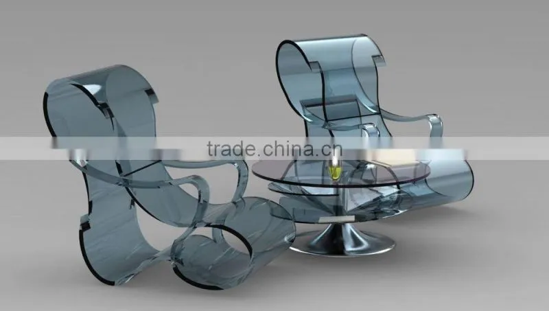 Fashionable acrylic outdoor furniture of lounge chair and table set