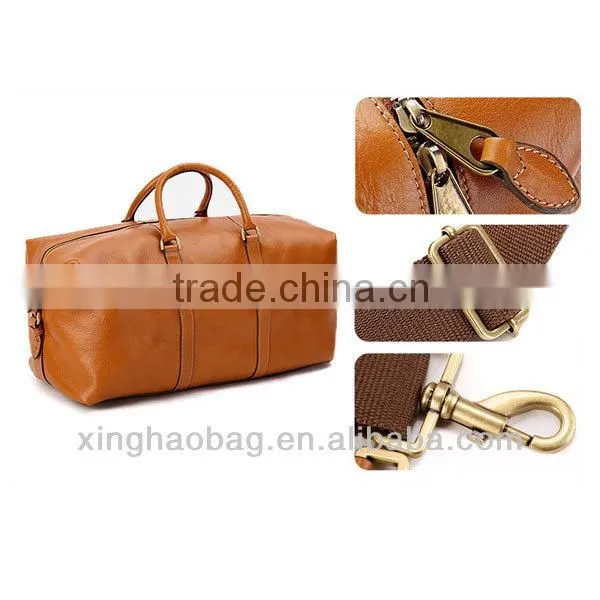Latest men leather designer travel bag with high quality convenient carrying waterproof duffel bag