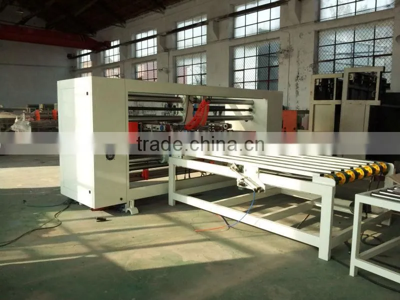 Corrugated carton box double pieces stitching machine