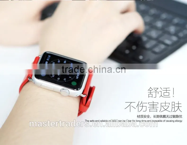 Original Rock 38MM Buckle Genuine Leather Watch Band Wrist Strap With 12 Holes For Apple Watch MT-3510