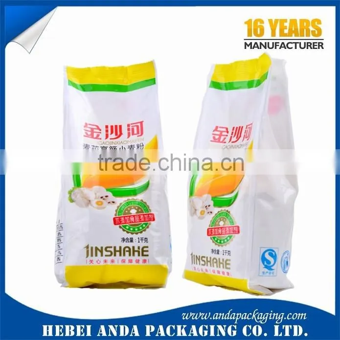 Heat Healing Plastic Potato Starch Packaging Bags/ PA+PE Plastic Lamination Bag/Moiture Proof Wheat Powder Packaging bag