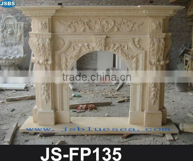 Carve figure statue marble fireplace