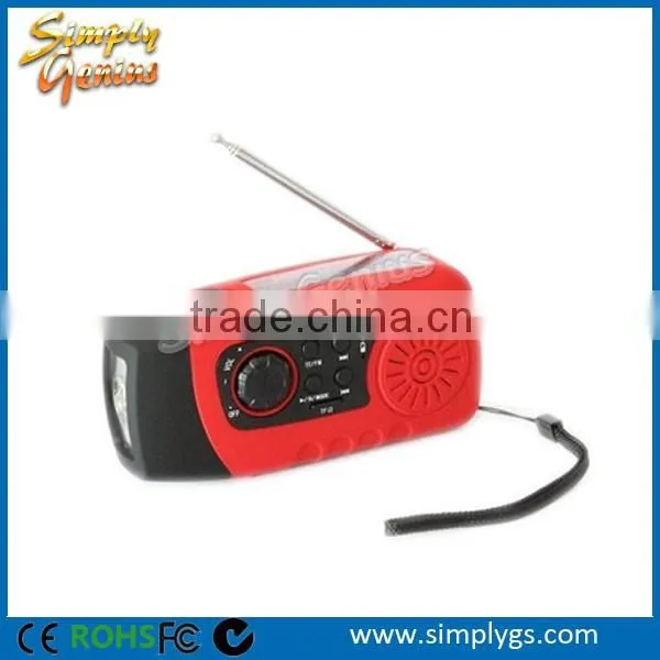 (#1 hand crank radio) 2000mah solar hand crank usb mains dynamo led flashlight
