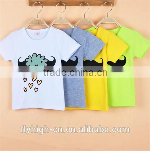Promotional Simple Design Round Neck Short Sleeve Cotton Kids T Shirt