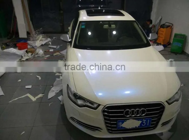 Wholesale 1.52*20m chameleon white pearl vinyl film,chameleon white to blue car sticker with air free bubbles