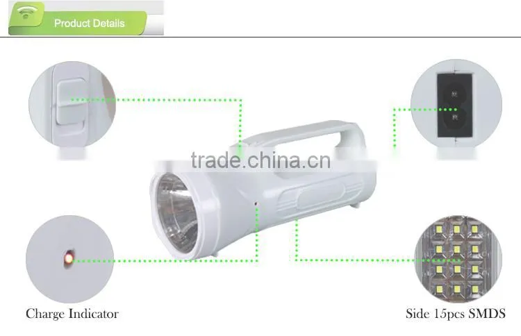 brightness portable rechargeable LED hunting flood light with sidelight