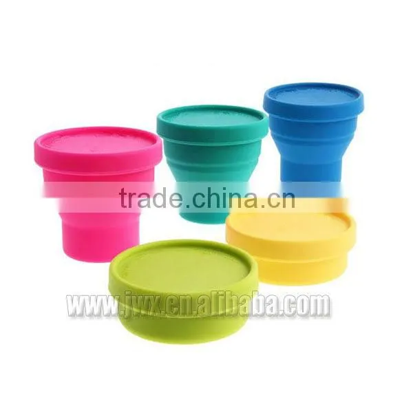 Collapsible silicone travel cup in beautiful candy color