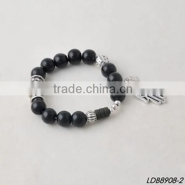 2016 new designs simple alone large faceted glass women bracelet