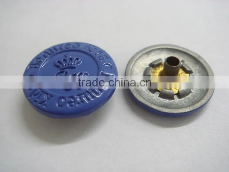17mm blue plating button metal fashion apparel accessories
