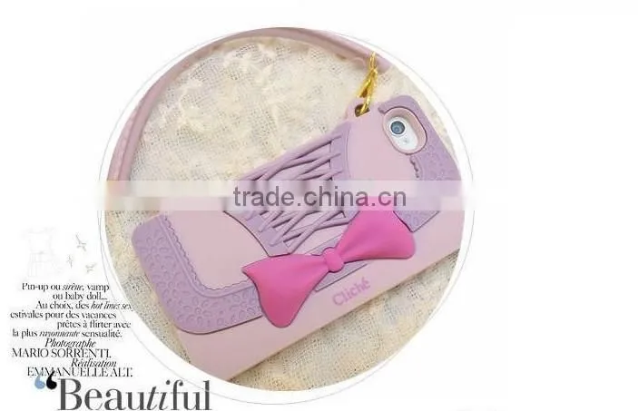 2013 Newest Silicone Bowknot Wallet Fancy Luxury Cell Phone Cases for Sumsung 9300/ 9500/ 7100 "11"
