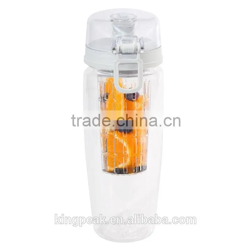 2015 Best Seling Plastic Tea Infuser Water Bottle Leak Proof Sport Flip-top Tritan fruit infuser water bottle/Shaker bottle