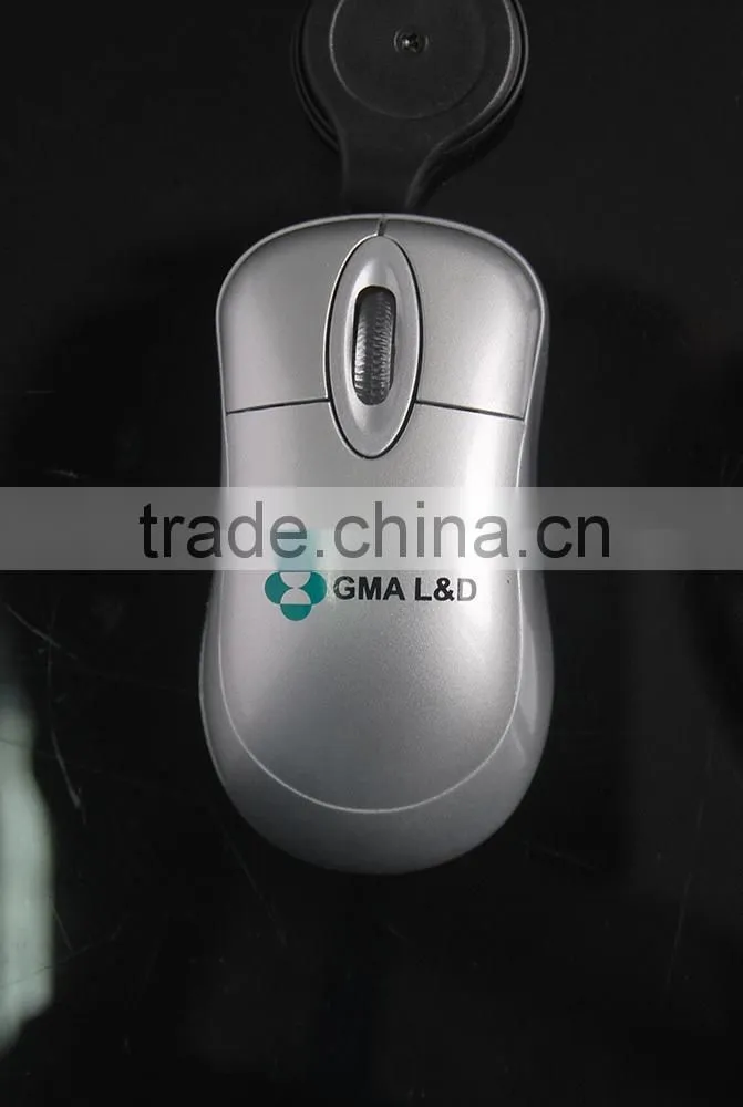 Portable super mini retractable cute wired mouse with factory price and good DHL shipping service
