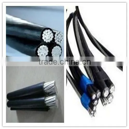 XLPE insulated rubber jacket aluminum conductor Aerial Bundle Cable (ABC cable)