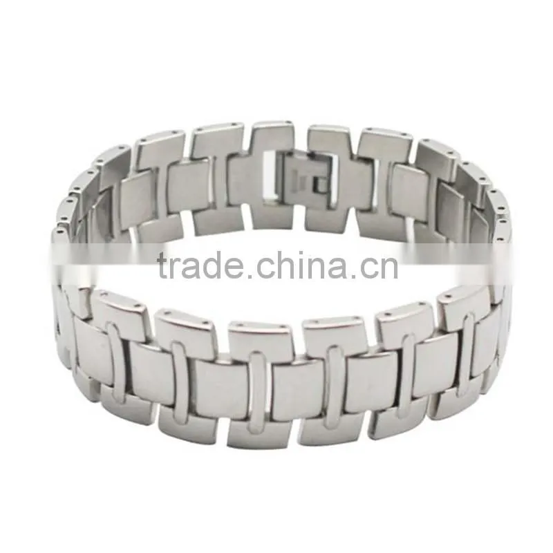 High Polish Link Chain Stainless Steel Cuff Bracelet Man
