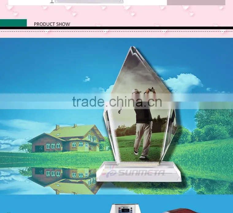 Sunmeta directly sublimation decoration photo crystal, sublimation coated crystal BSJ-10A