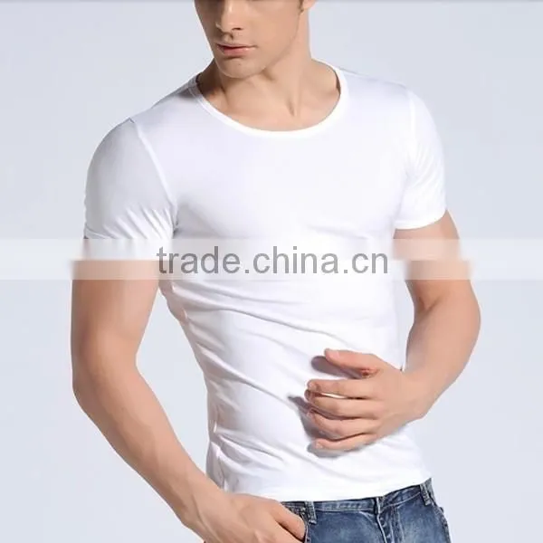 Plain T-shirt blank T-shirt high quality 100%cotton cheap fashion round neck T-shirt