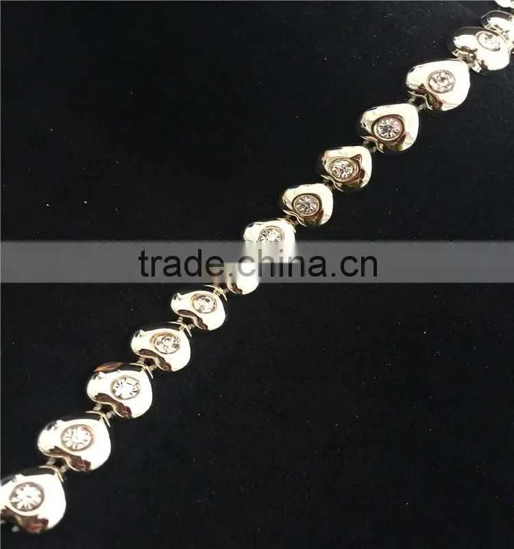 Hot Heart shape Rhinestone Mesh plastic rhinestone trimming Garment Accessories