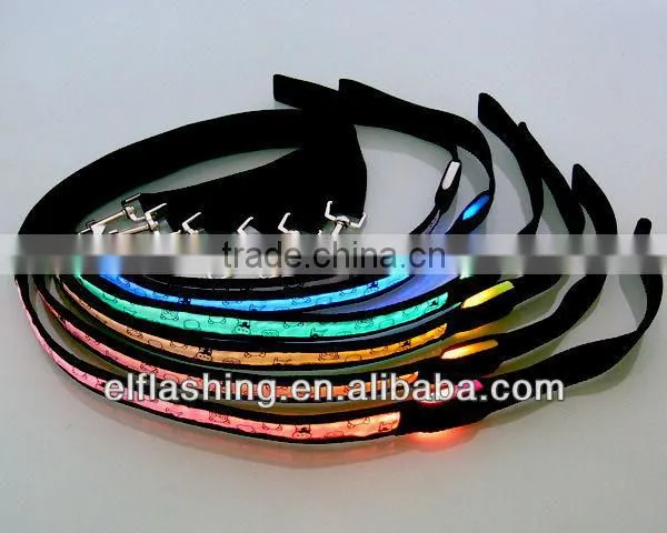 led dog leash blue large size dog leash