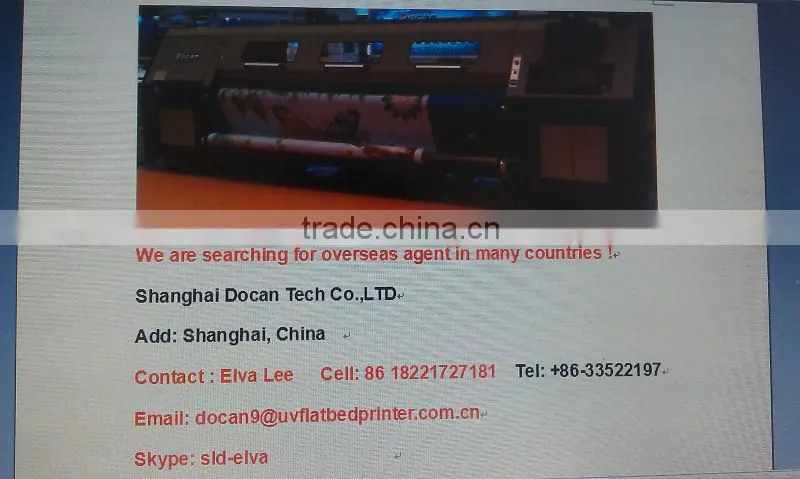 Docan UV digital glass printing machine flatbed printer machine uv2030