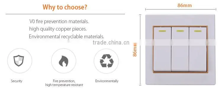 Top selling CE 86mm indoor switch