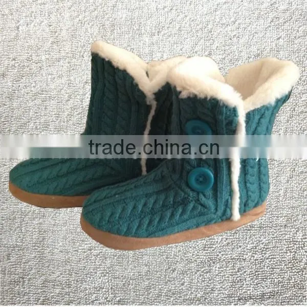 Candy color rose velvet ribbon hemming autumn and winter thermal at home boots