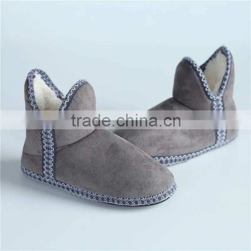 Sex ladies slipper microsuede boots with button