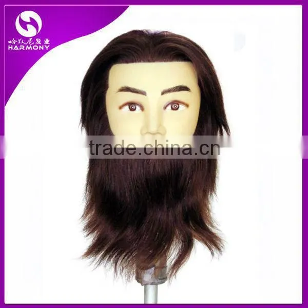 2015 cheap cosmetology salon human hair training head for hairdressers/100% human hair training doll head practice head