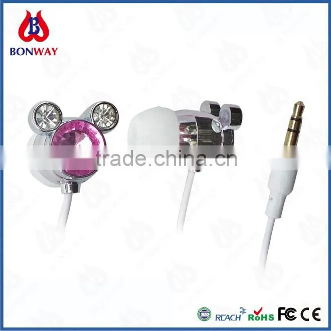 fashion Bling Diamond jeweled crystal earphone