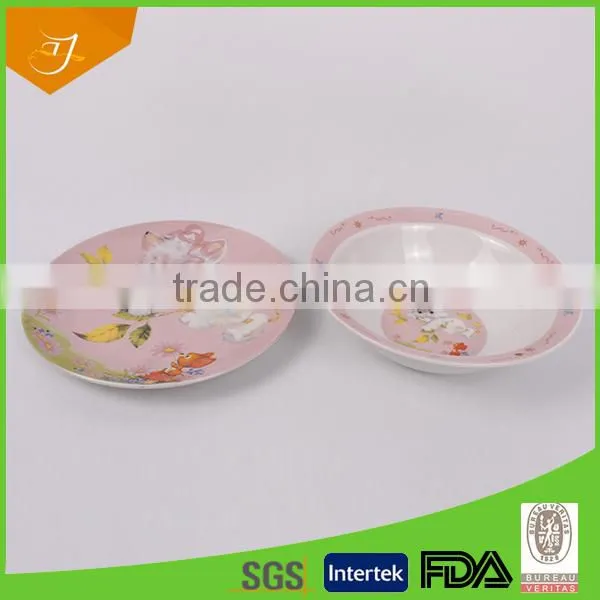 Ceramic Plate With Lovely Cat Design , High Quality Ceramic Plate With Full Decal