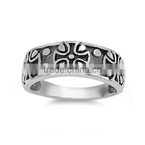 925 Sterling Silver Celtic Cross Band Ring