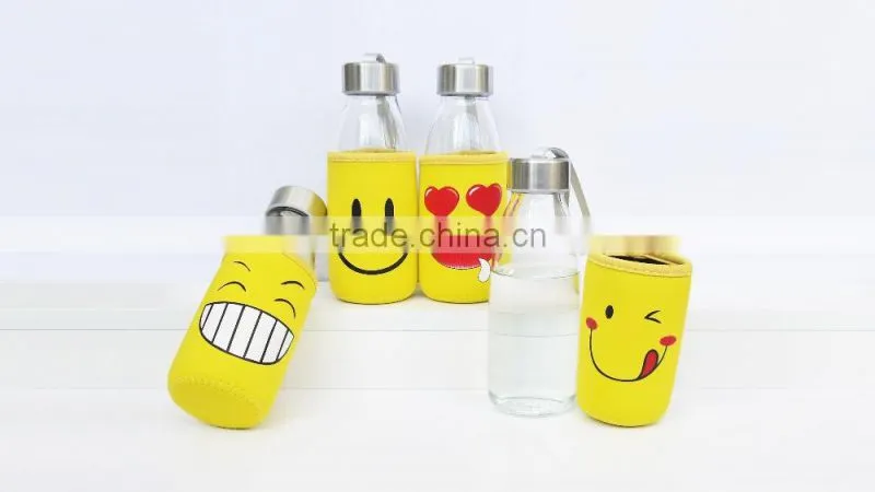 OEM private lable BPA Free 500ml glass juice drinking bottle