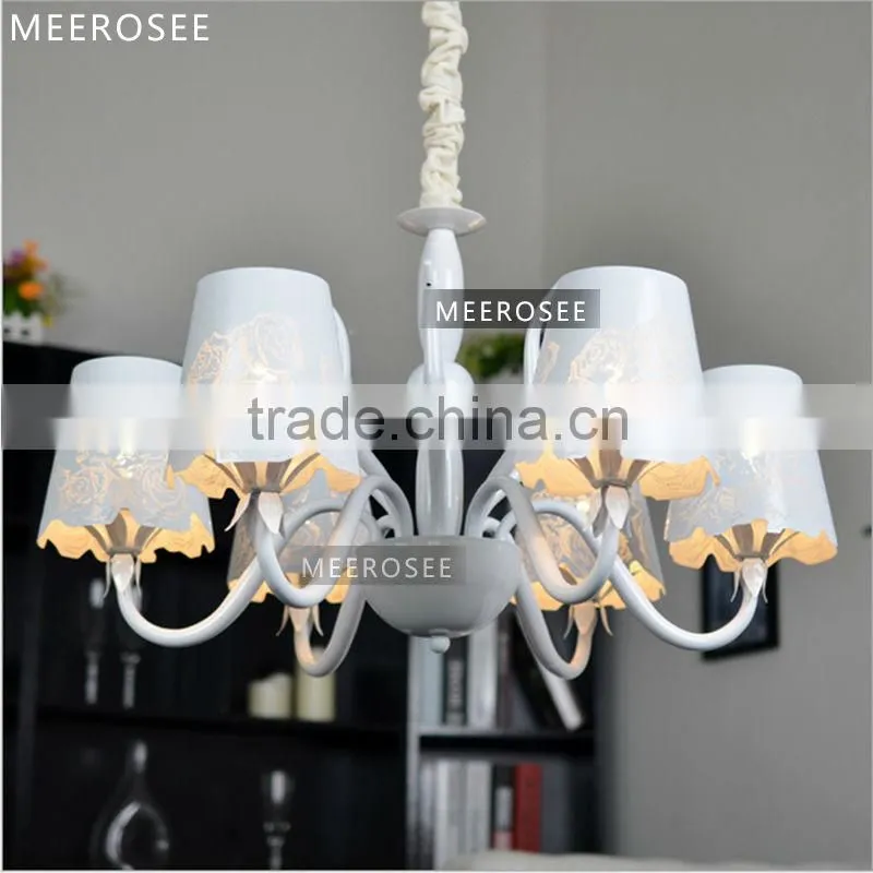 Fashion Style Metal Lighting Bulb Fabric Chandelier Shades Modern Chandeliers in Dinning Room MD3141