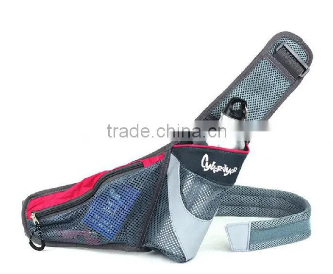 Mesh belt running waist bag with water bottle holder