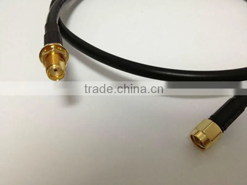 cable assembly, SMA female, bulkhead to SMA male with cable rg58, jumper cable, pigtail