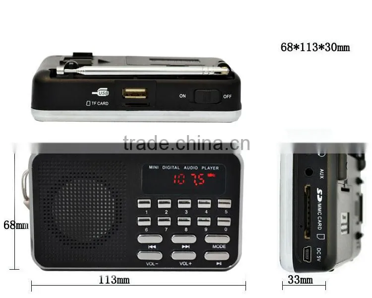 Robot-228 portable card speaker,mini speaker with TF/Micro SD card/USB disks,radio fm