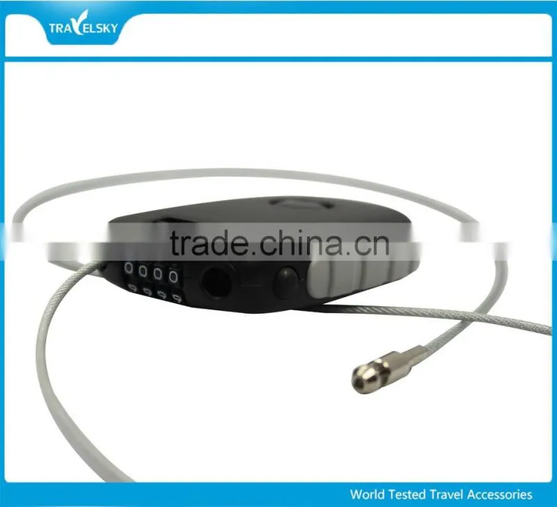 Retractable Cable Combination Plastic Luggage Lock