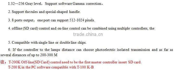 2016 new T-200K RGB LED Pixel Controller online control with SD card, 8ports*512pixels, 4096pixels; Support