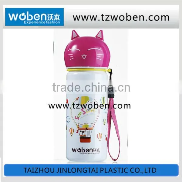 Cartoon cap wholesale kids plastic water bottle