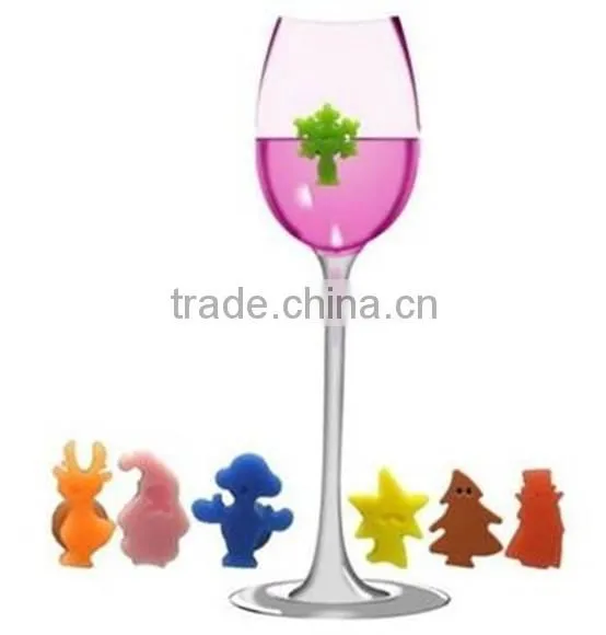 BPA free silicone Suction Cup Glass Marker