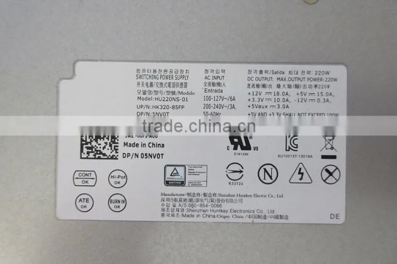For Dell Vostro 270s Inspiron 660s 3647 HU220NS-01 HK320-85FP 220W 5NV0T 05NV0T CN-05NV0T