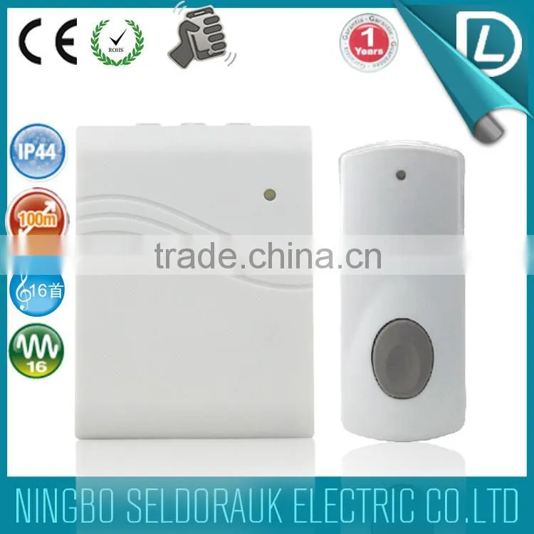 ROHS CE certification passed Remote Control Long Range vibrating door bell