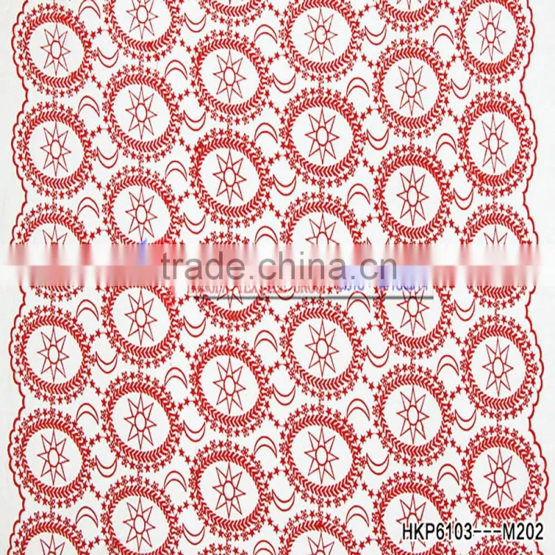 Popular Items For Geometric Fabric Red Milk Silk Geometric Patterns Blockbuster Lace Embroidery High-grade Fabrics