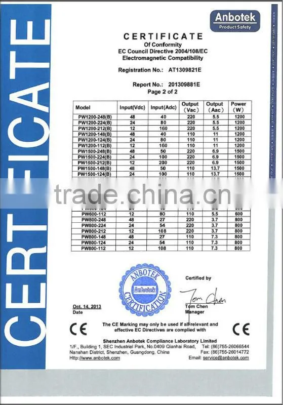 ParaWatt pure sine wave power inverter 1000Watt