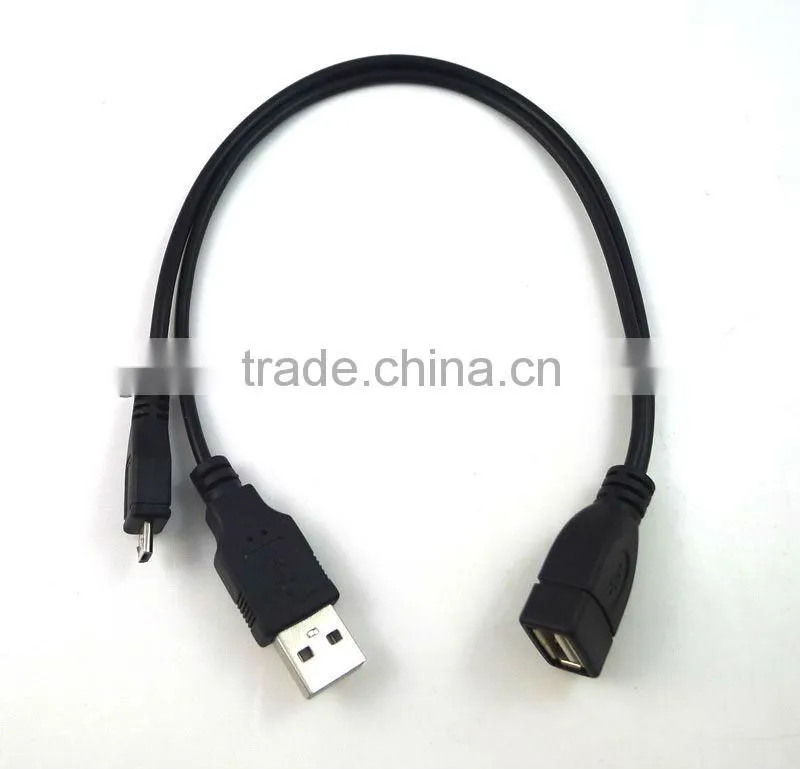 Popular Micro USB Host OTG Cable with USB power Male Female