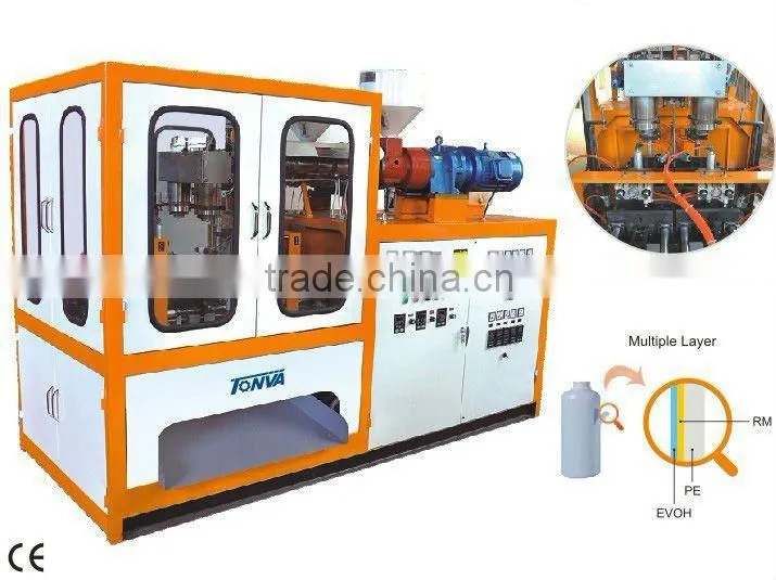 500ml multilayer semiautomatic extrusion blow molding machine
