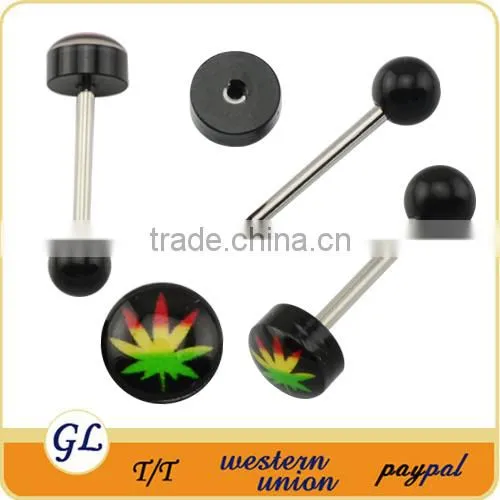 TR01086 acrylic tongue barbell , skull tongue ring body piercing